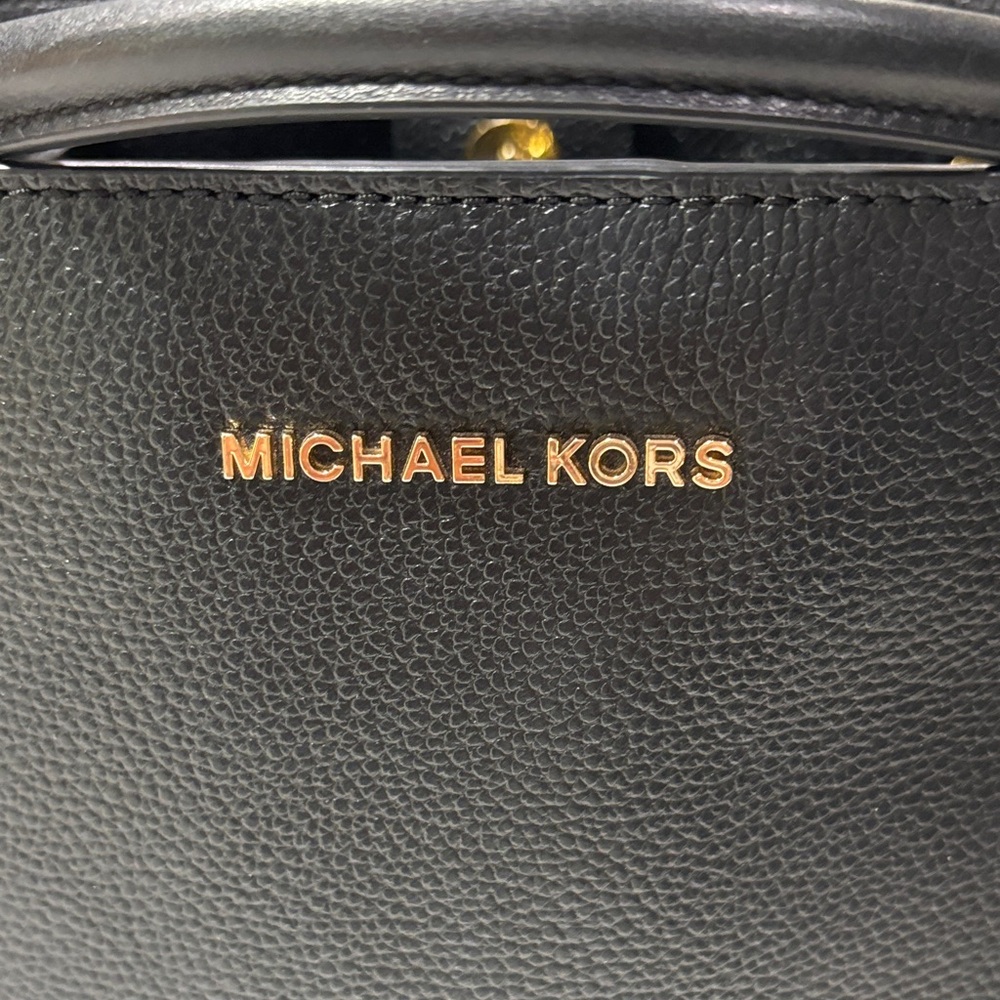 Michael Kors Black Leather Satchel with Gold Hardware - Picture 17 of 17